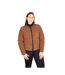 Womens/ladies Teddy Fleece Jacket Brown Hy-2