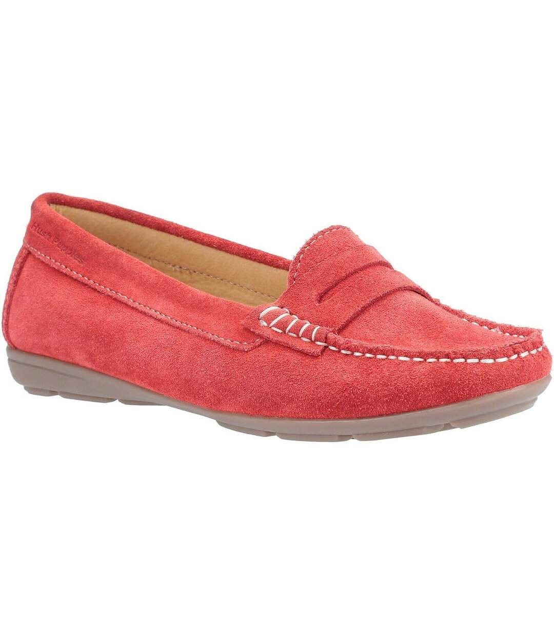 Hush Puppies Womens/Ladies Margot Suede Leather Loafer Shoe (Red) - UTFS7020
