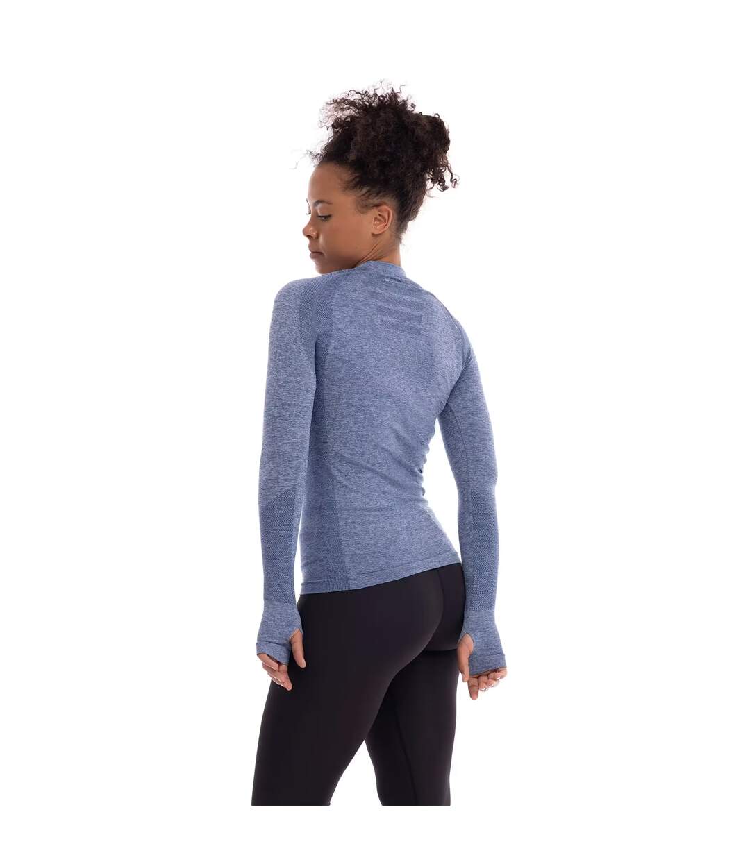 Haut De Sport Manches Longues Pelina Femme Ton Bleu Indigo Chiné Trespass-3