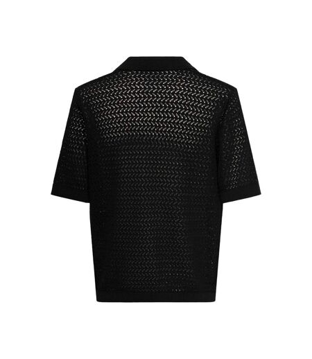 Mens Knitted Short-sleeved Polo Shirt Black Only
