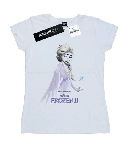 Disney Femmes/Les femmes Frozen 2 Elsa Unity Snowflake Cotton T-Shirt (Blanc) - UTBI21721