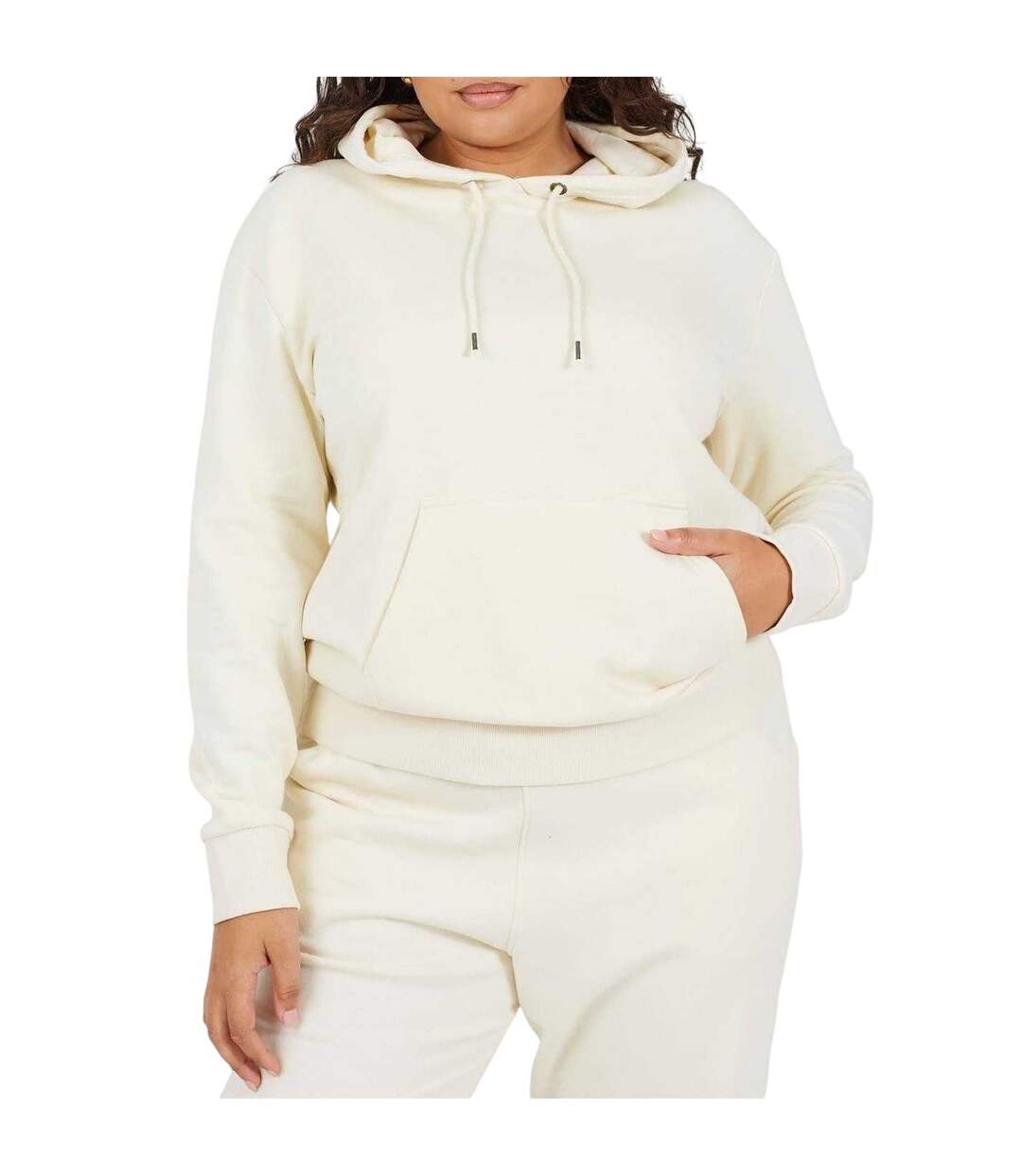 Sweat À Capuche Manches Longues Motif/style Uni Femme Crème Brave Soul-2