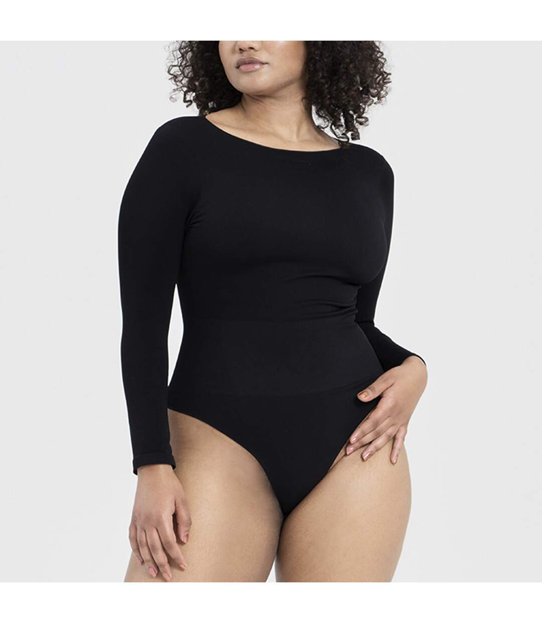 Ladies Essentials Long Sleeve Bodysuit Sculpting Recycled Stretch Fit-4