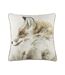 Watercolour fox cushion cover one size off white/brown/orange Evans Lichfield-1