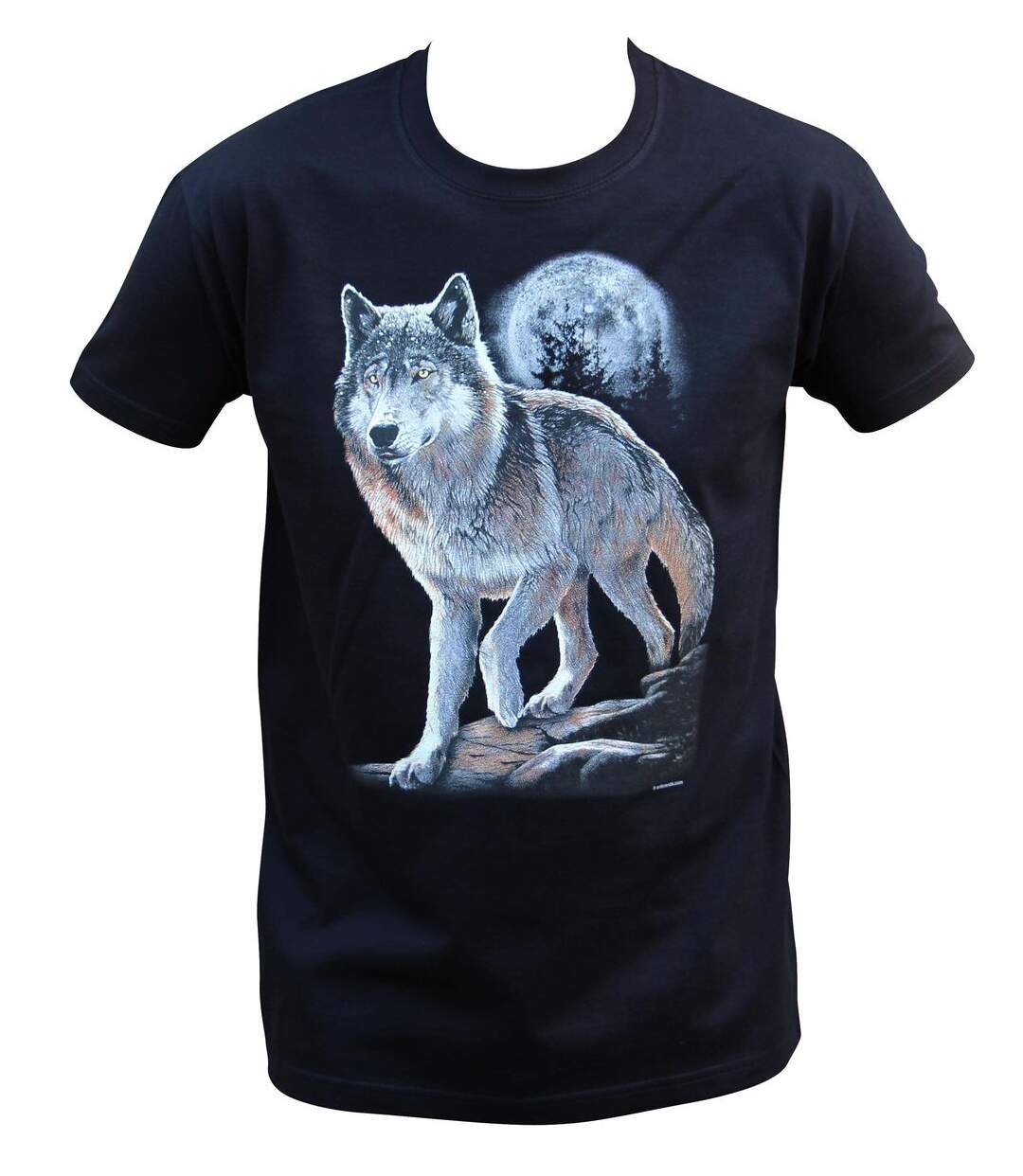 T-shirt homme manches courtes - Loup - 10380 - noir