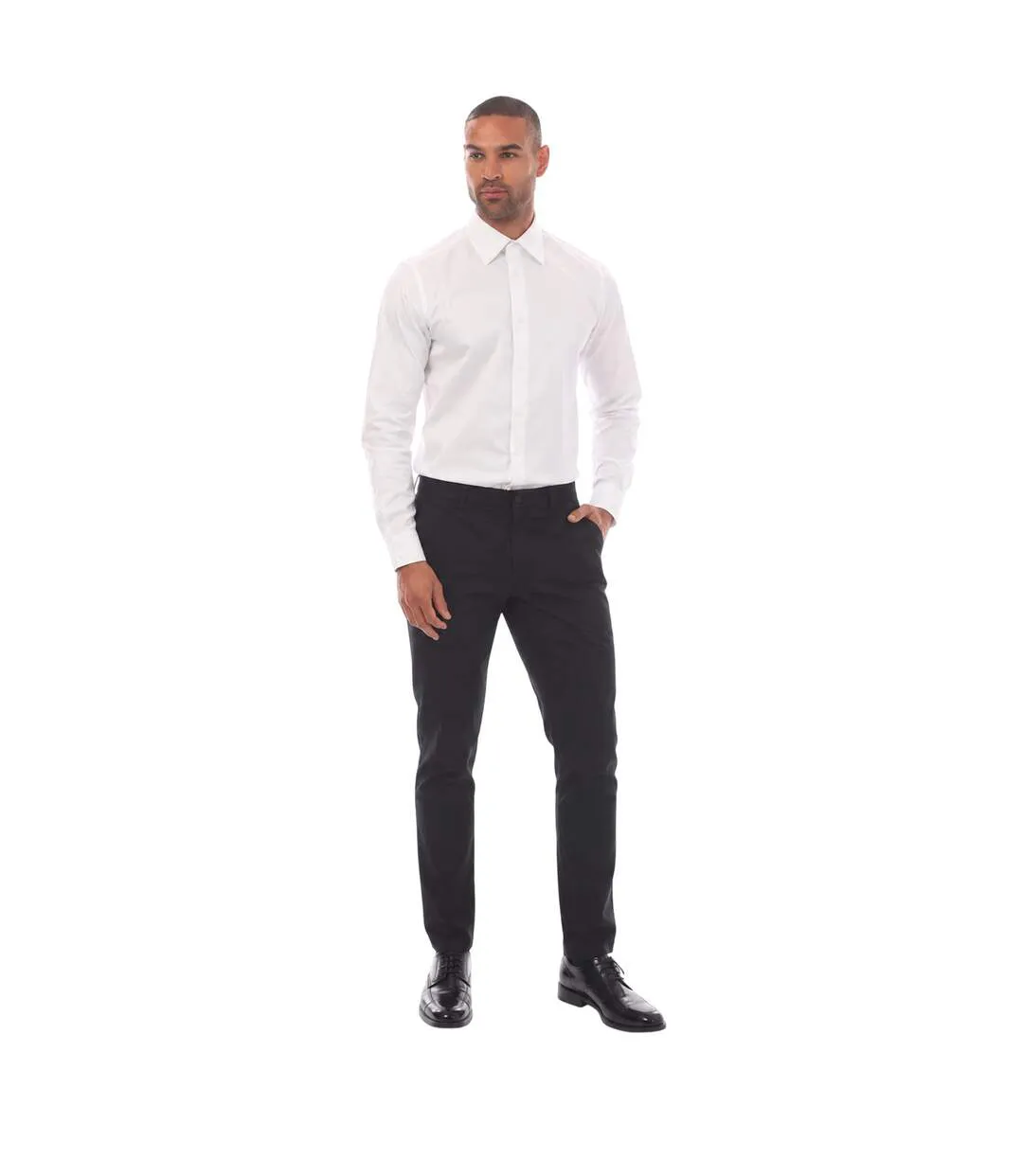 Mens Josh Regular Shirt White Boss-2