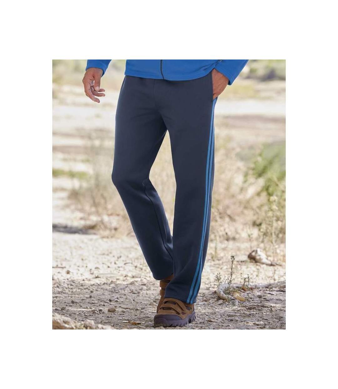 Atlas For Men Pantalon de jogging en polaire brossée pour hommes (Marine) - UTAF1841-1