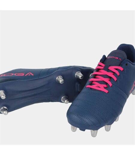 Mens Power Sg Leather Rugby Boots Navy Pink KooGa