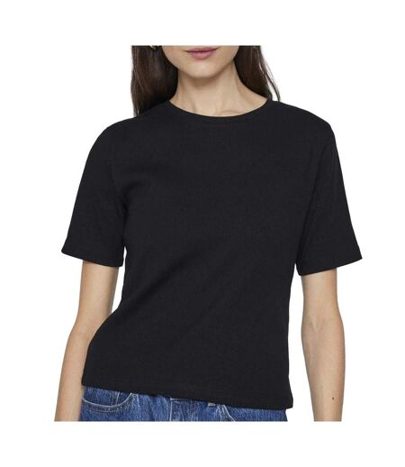 T-shirt noir femme vila sola