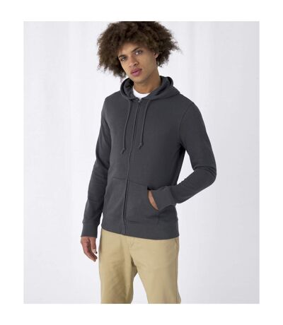 Mens Organic Zipped Hoodie Asphalt B&C