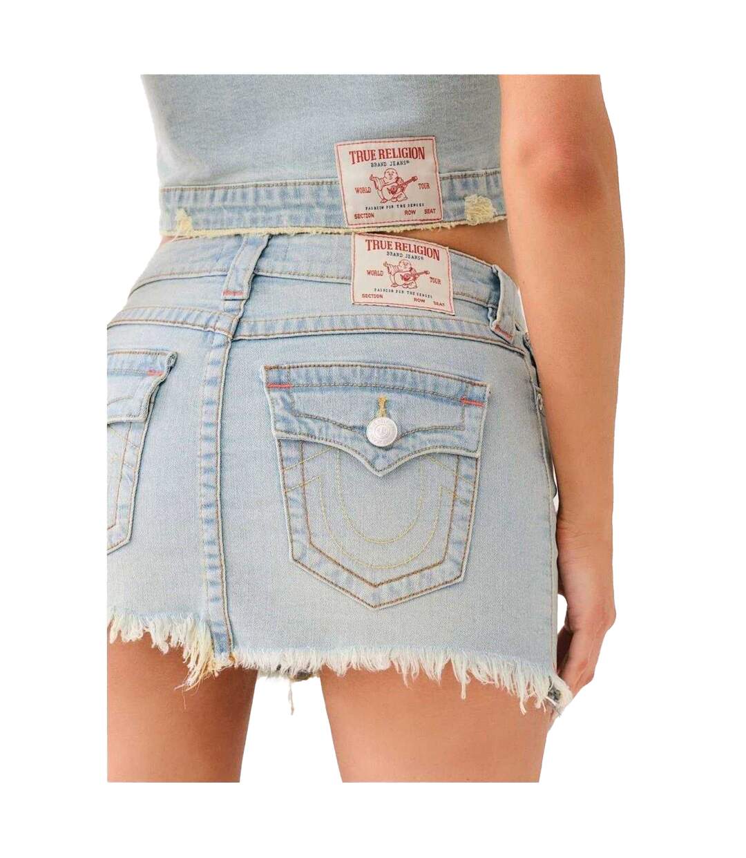 Womens/ladies Sadie Denim Mini Skirt Blue True Religion-4