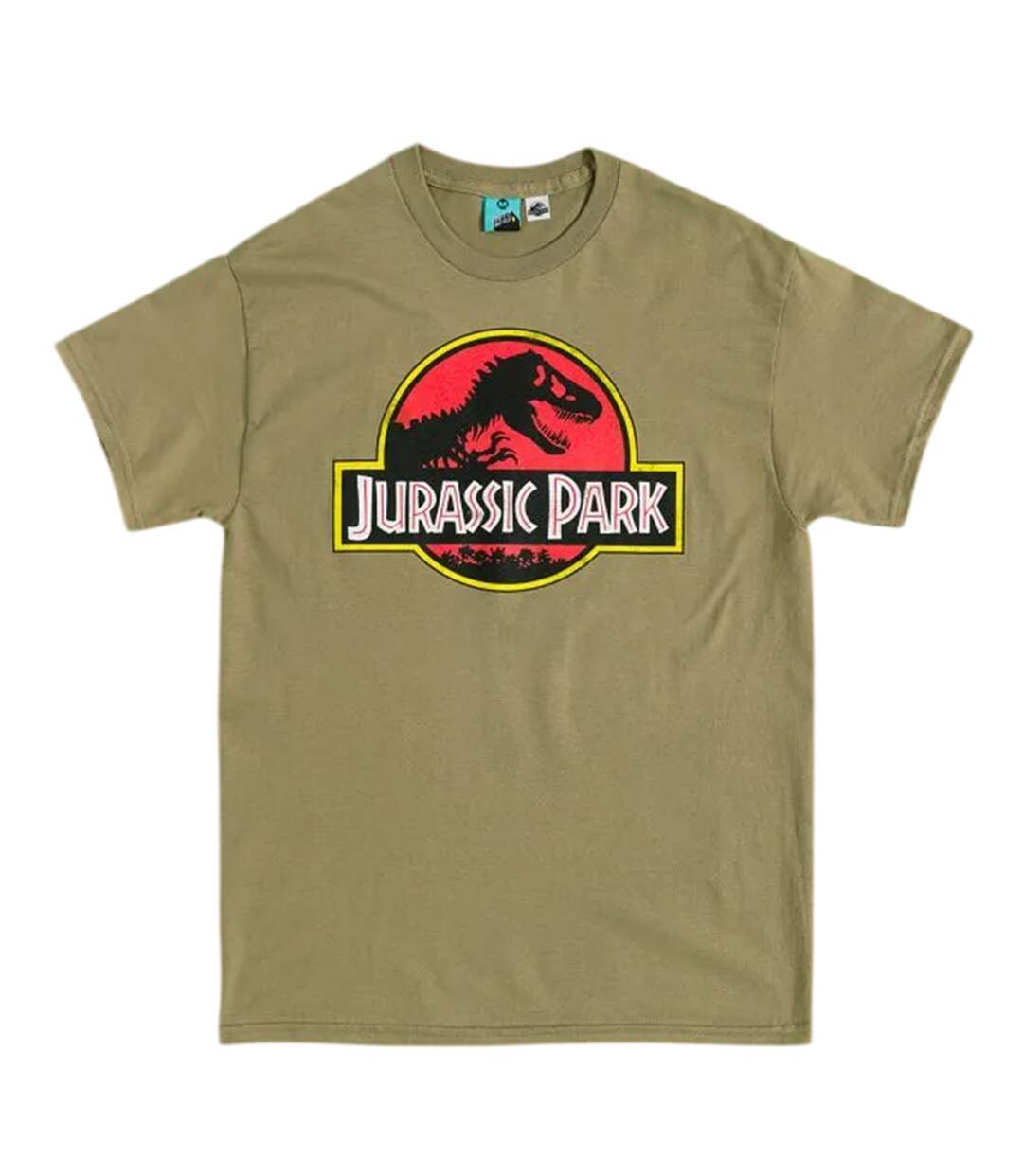 T-shirt Motif/style Logo Classique Adulte Vert Jurassic Park-1