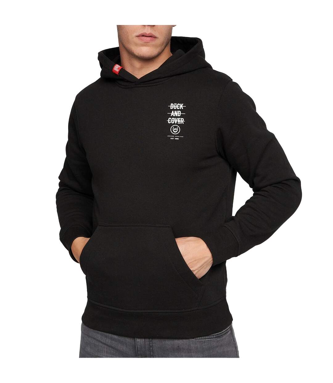 Sweat À Capuche Homme Noir Duck And Cover-2