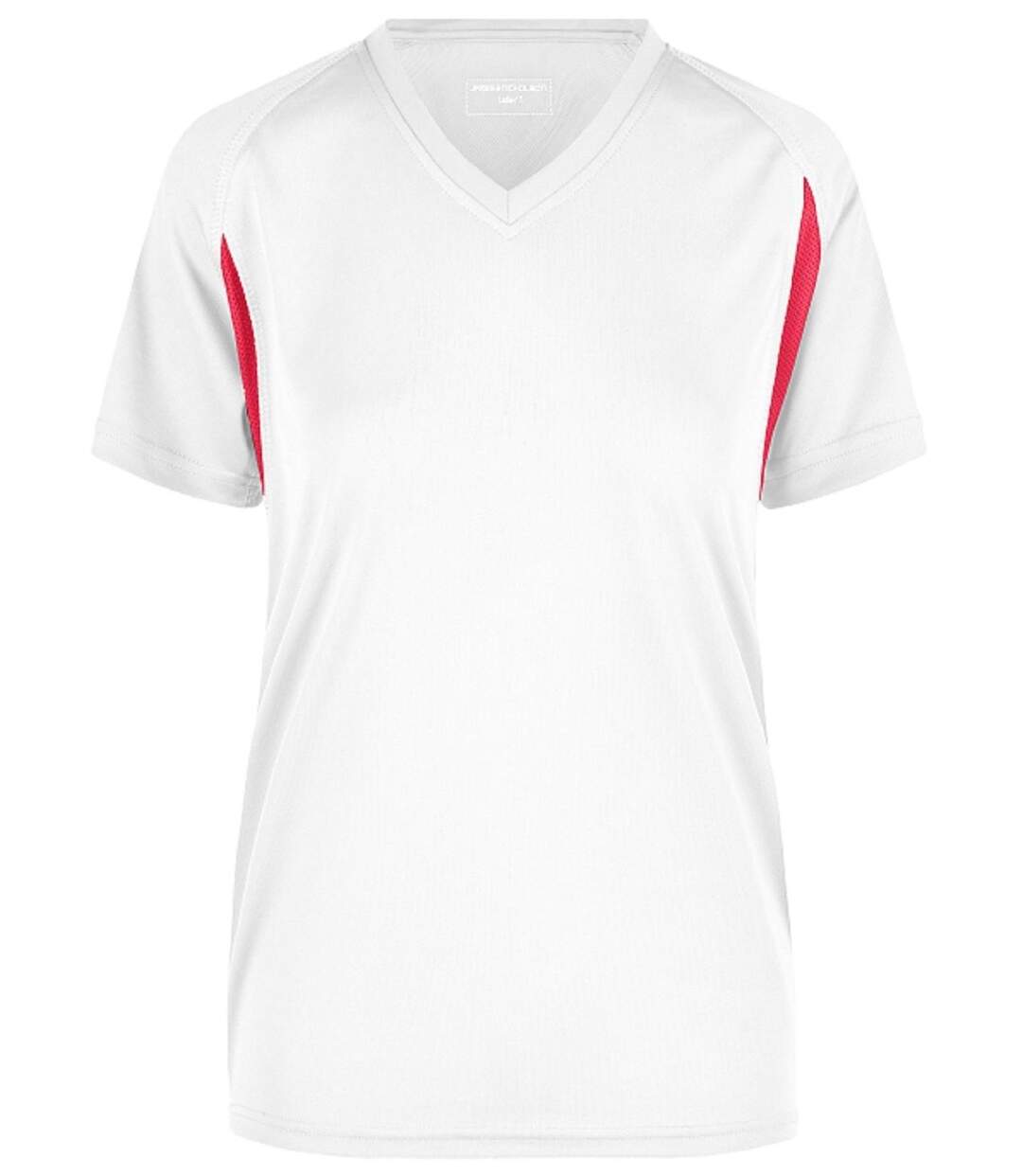 t-shirt running respirant JN316 - blanc et rouge - FEMME-2