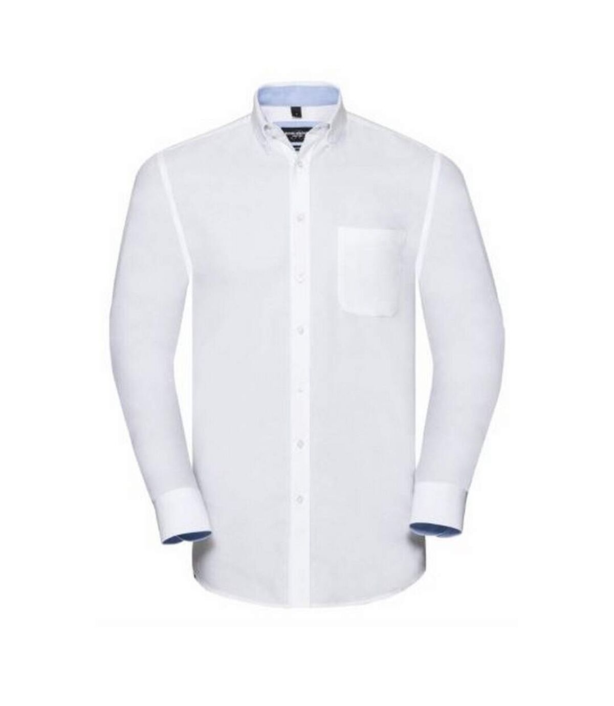 Russell Collection Mens Long Sleeve Tailored Oxford shirt (White/Oxford Blue)