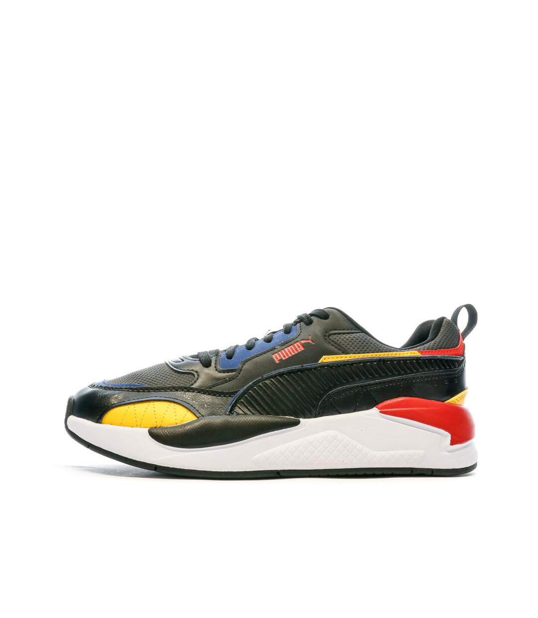 Baskets blanche/noir/jaune homme puma x-ray 2 square-1