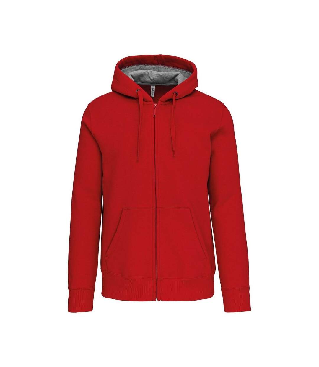 Veste zippée à capuche - Homme - K444 - rouge-1