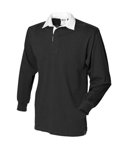 Front Row Mens Long Sleeve Sports Rugby Shirt (Black)