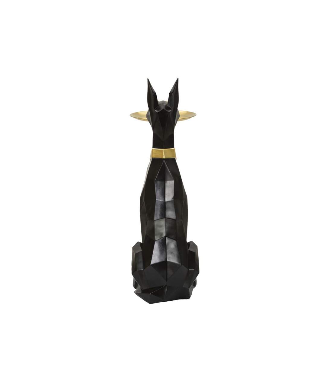 Vide-Poche Statue Chien Origami 91cm Noir-4