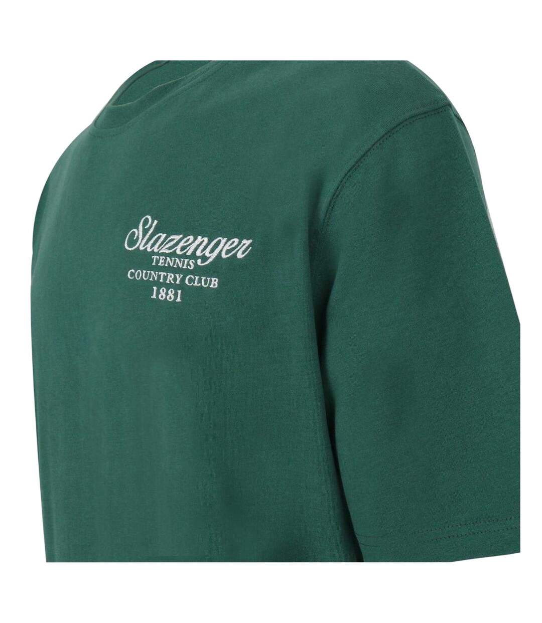 Mens Embroidered Oversized Tennis T-shirt Green Slazenger-3
