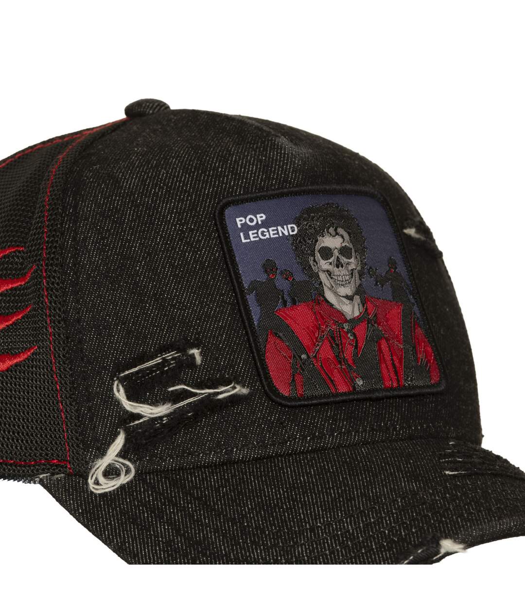 Casquette trucker effet usé avec filet et patch Pop Legend Capslab-3