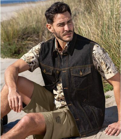 Veste Sans Manches en Jean Noir 