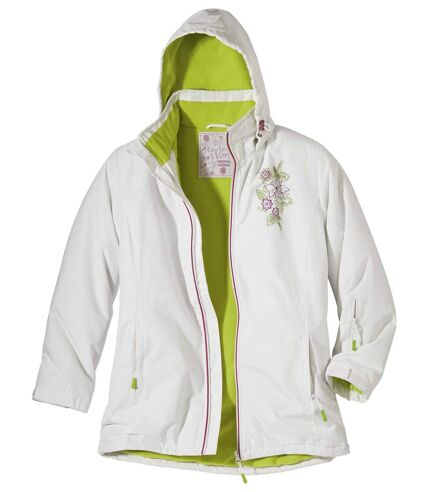 Women's Ski Snow Jacket - White Lime Green