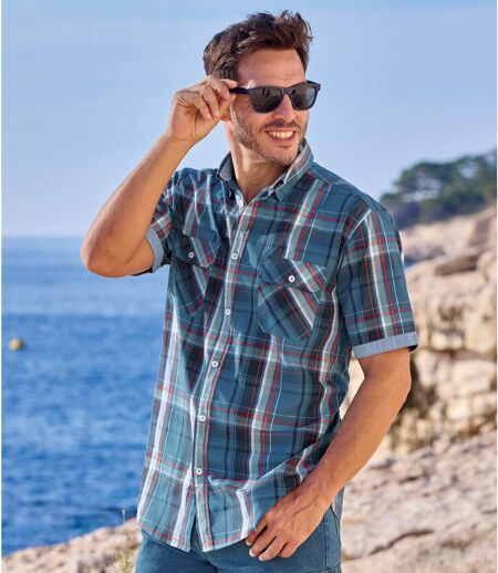 Men's Blue Checked Shirt