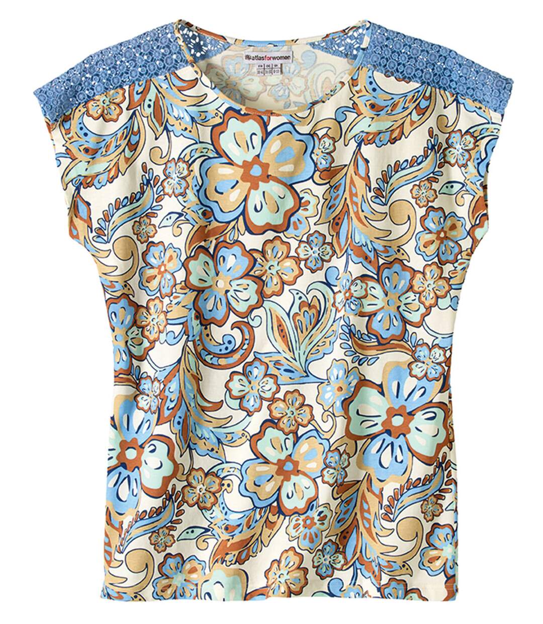 Le Tee-Shirt Fleuri Détails Macramé-3