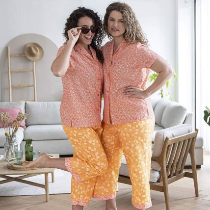 Pantalon de pyjama 7/8eme abricot