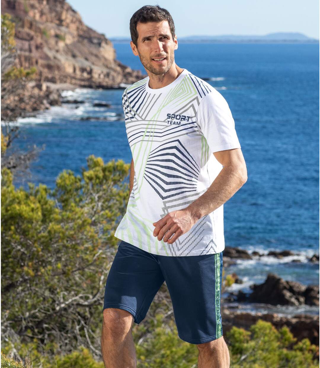 Men's Navy Sporty Shorts-4