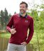 Pack of 2 Men's Long Sleeve Polo Shirts - Blue Burgundy