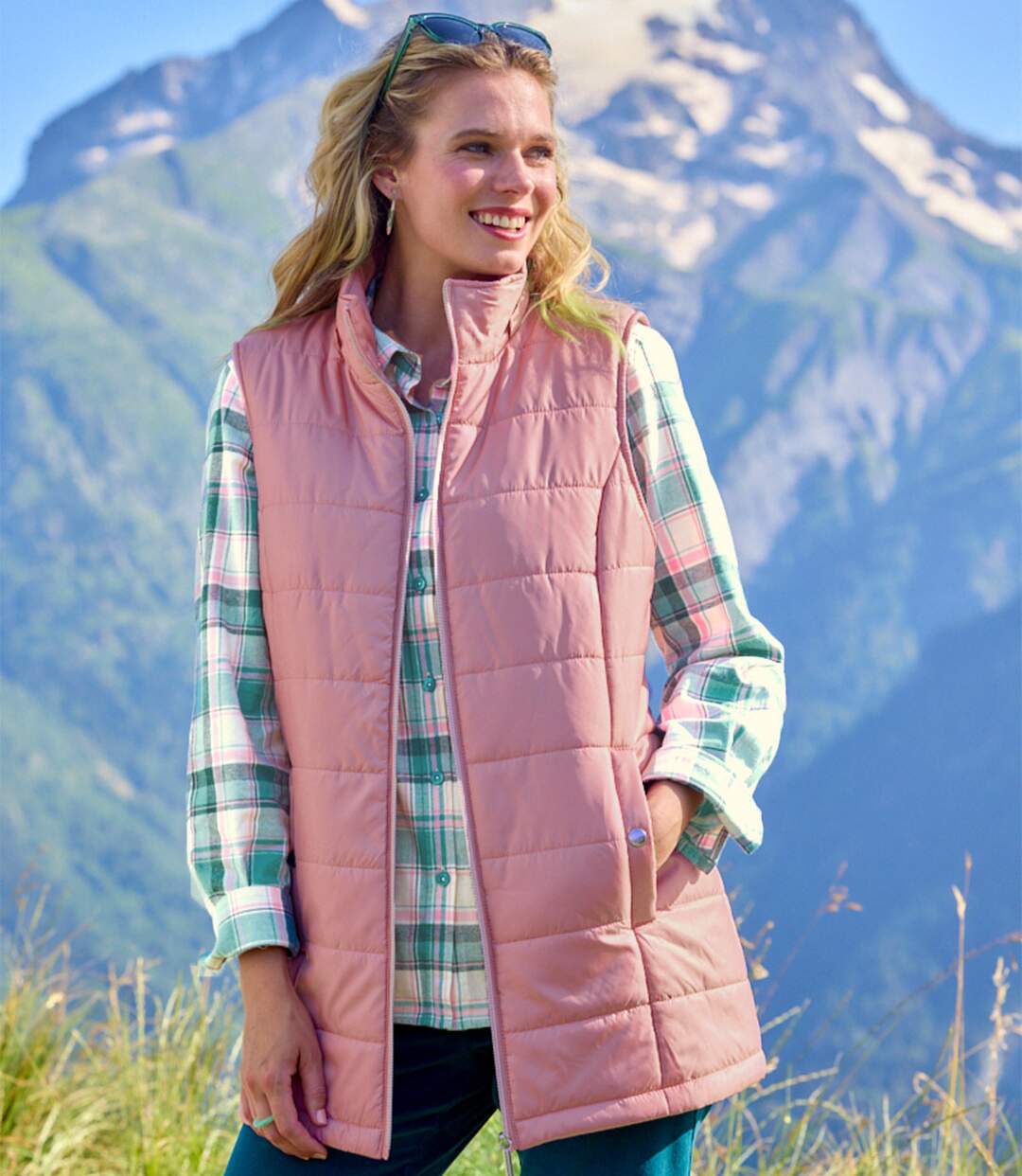 Women's Pink Padded Gilet-6