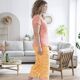 Pantalon de pyjama 7/8eme abricot-9