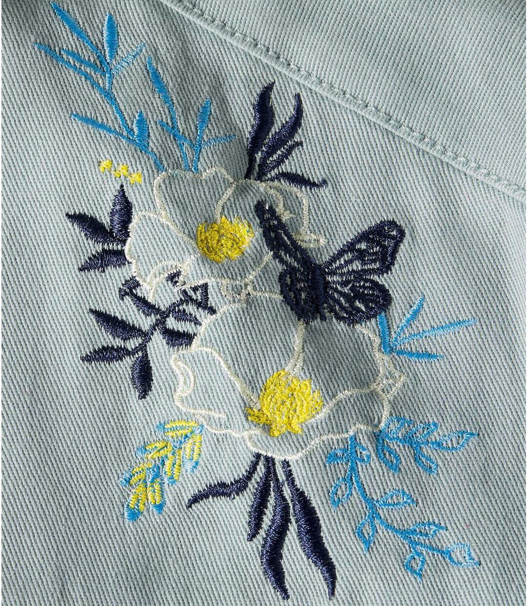 Women's Embroidered Safari Jacket - Aqua Blue Atlas For Men