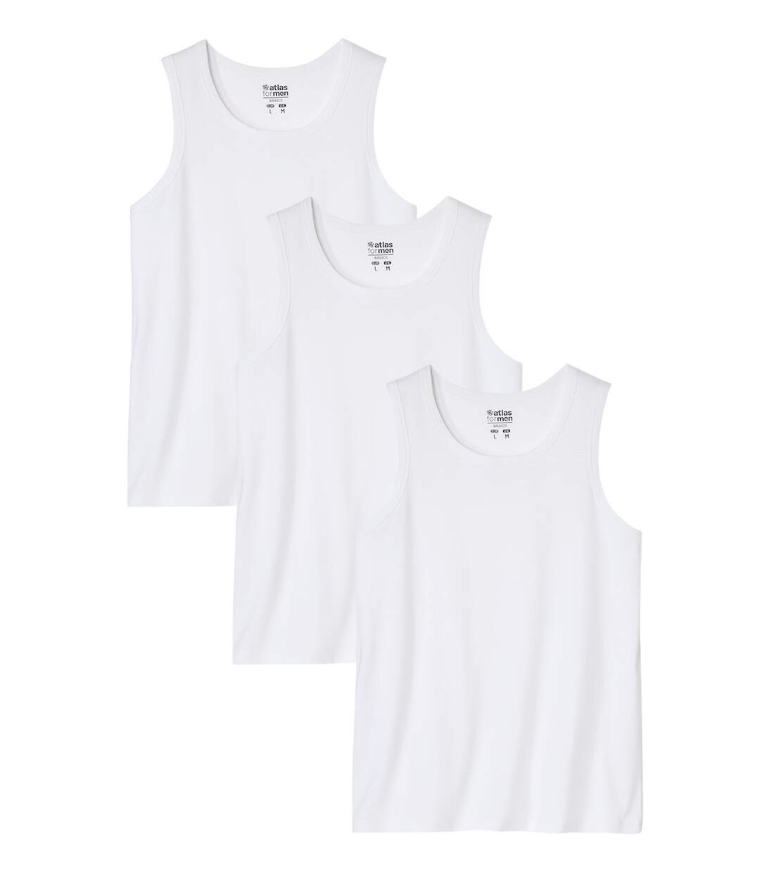 3er-Pack einfarbige Tanktops