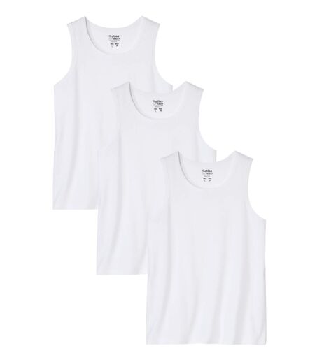 Pack of 3 Men's Plain White Vests