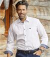 Wit popeline overhemd met chambray-details Atlas For Men