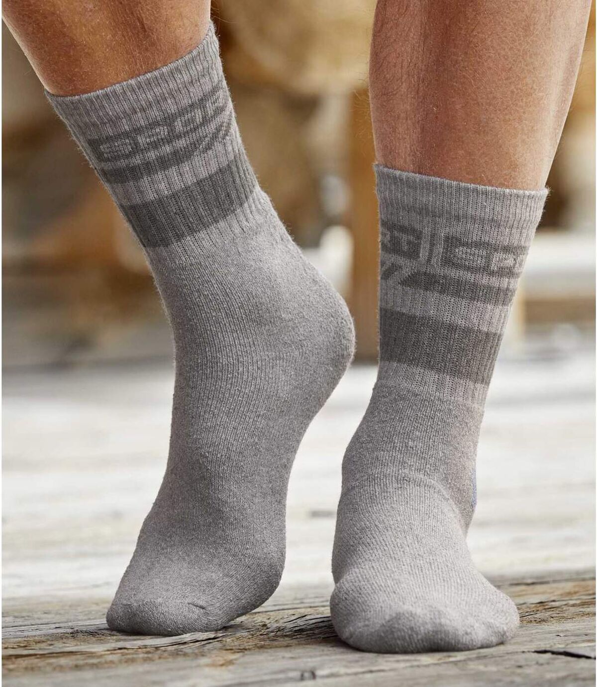 Pack of 4 Pairs of Men's Sports Socks - Burgundy Gray Indigo Atlas For Men