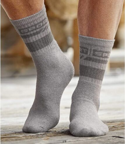 Pack of 4 Pairs of Men's Sports Socks - Burgundy Gray Indigo