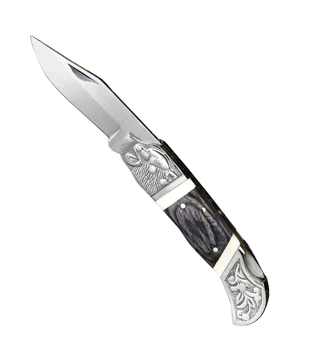 Engraved Wood and Metal Pocket Knife  Atlas For Men