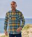 Men's Yellow Checked Flannel Shirt