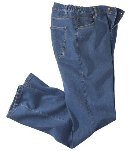 Strečové džíny s pasem nabraným po stranách do gumy