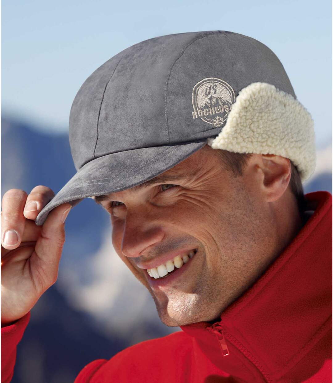 Mütze in Wildlederoptik mit Teddyfutter-1