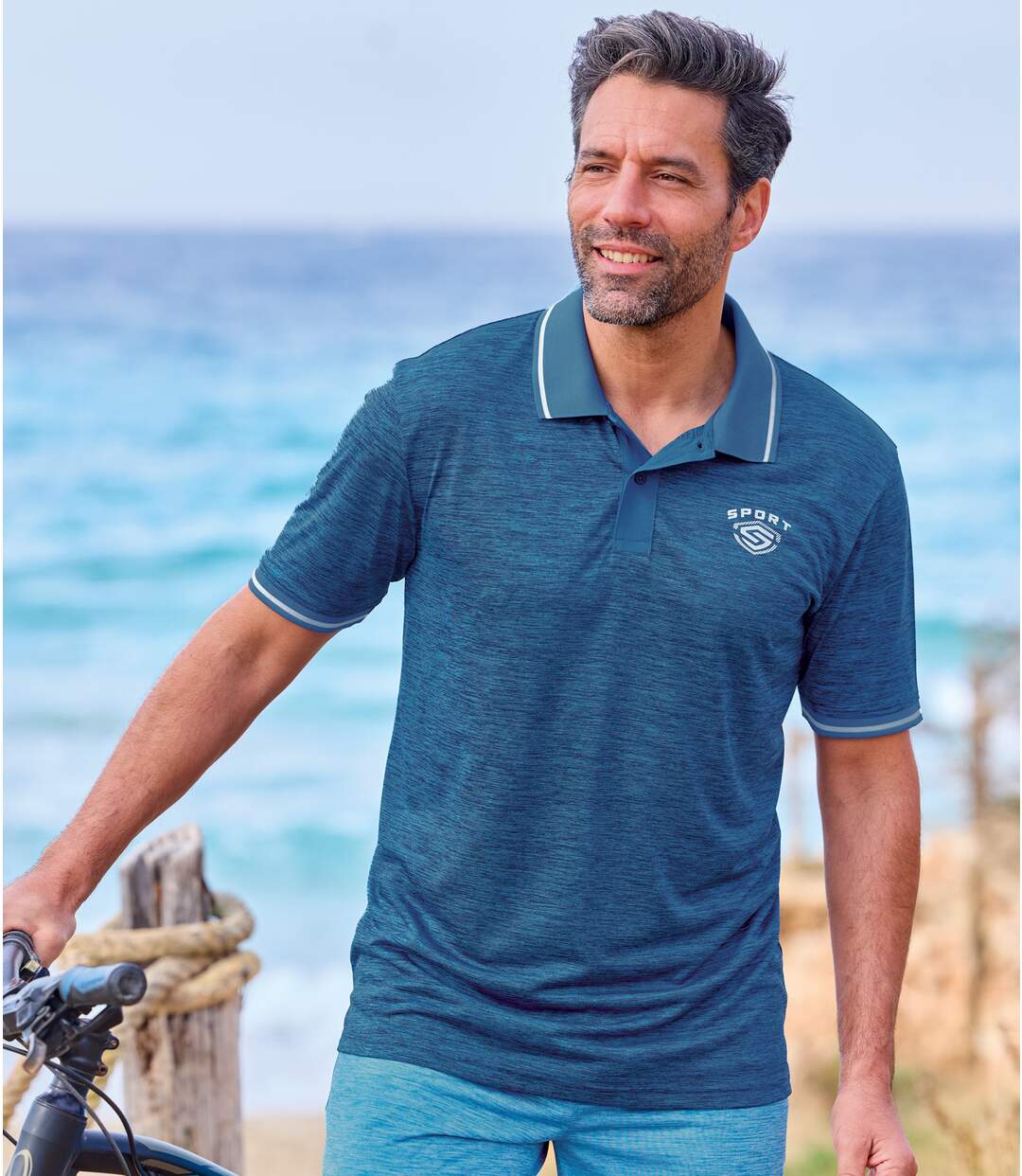 Paquet de 2 polos homme - turquoise marine-2