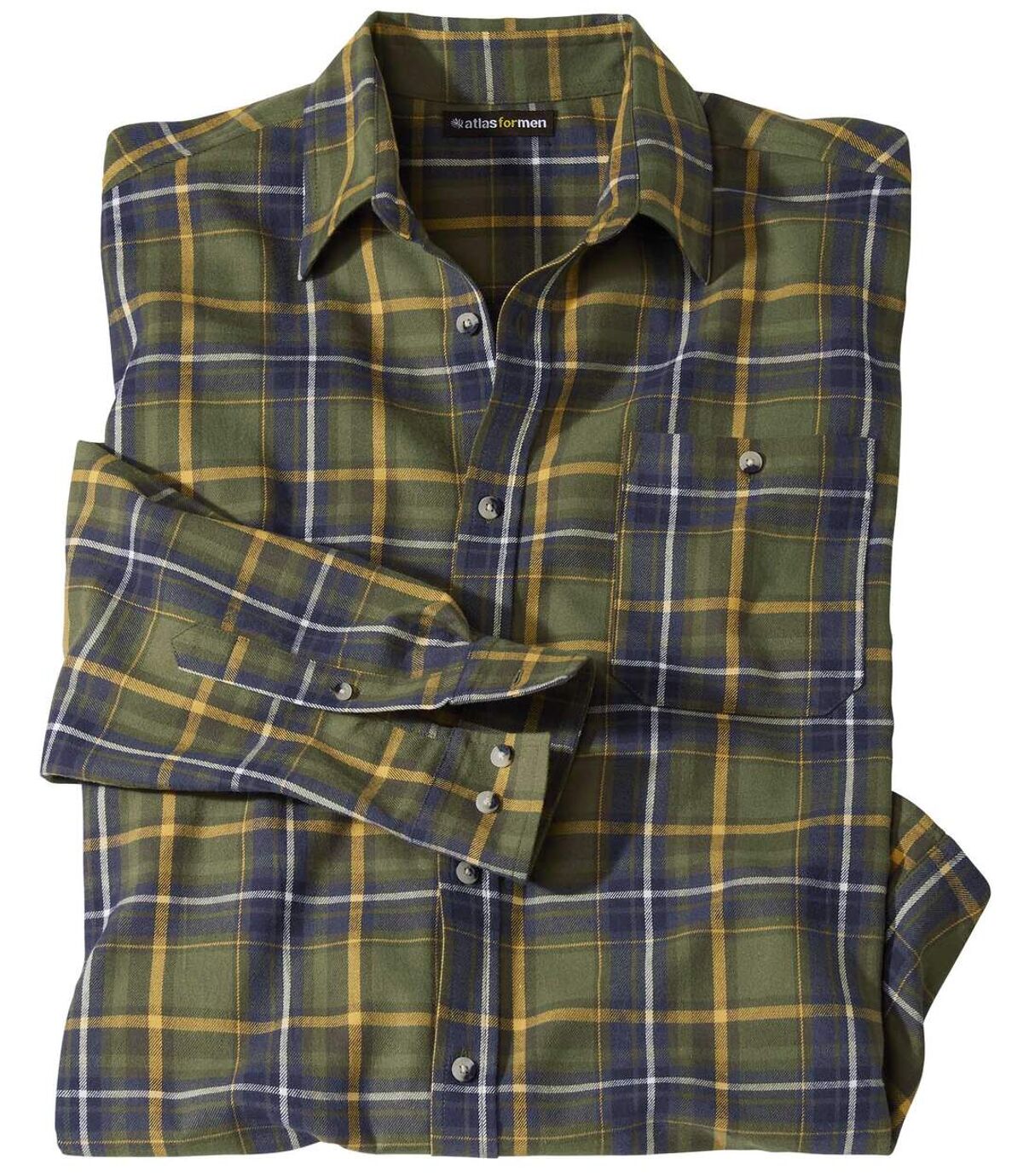 Men's Green Checked Flannel Shirt  Atlas For Men