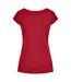 Build Your Brand Womens/Ladies Wide Neck T-Shirt (Burgundy)