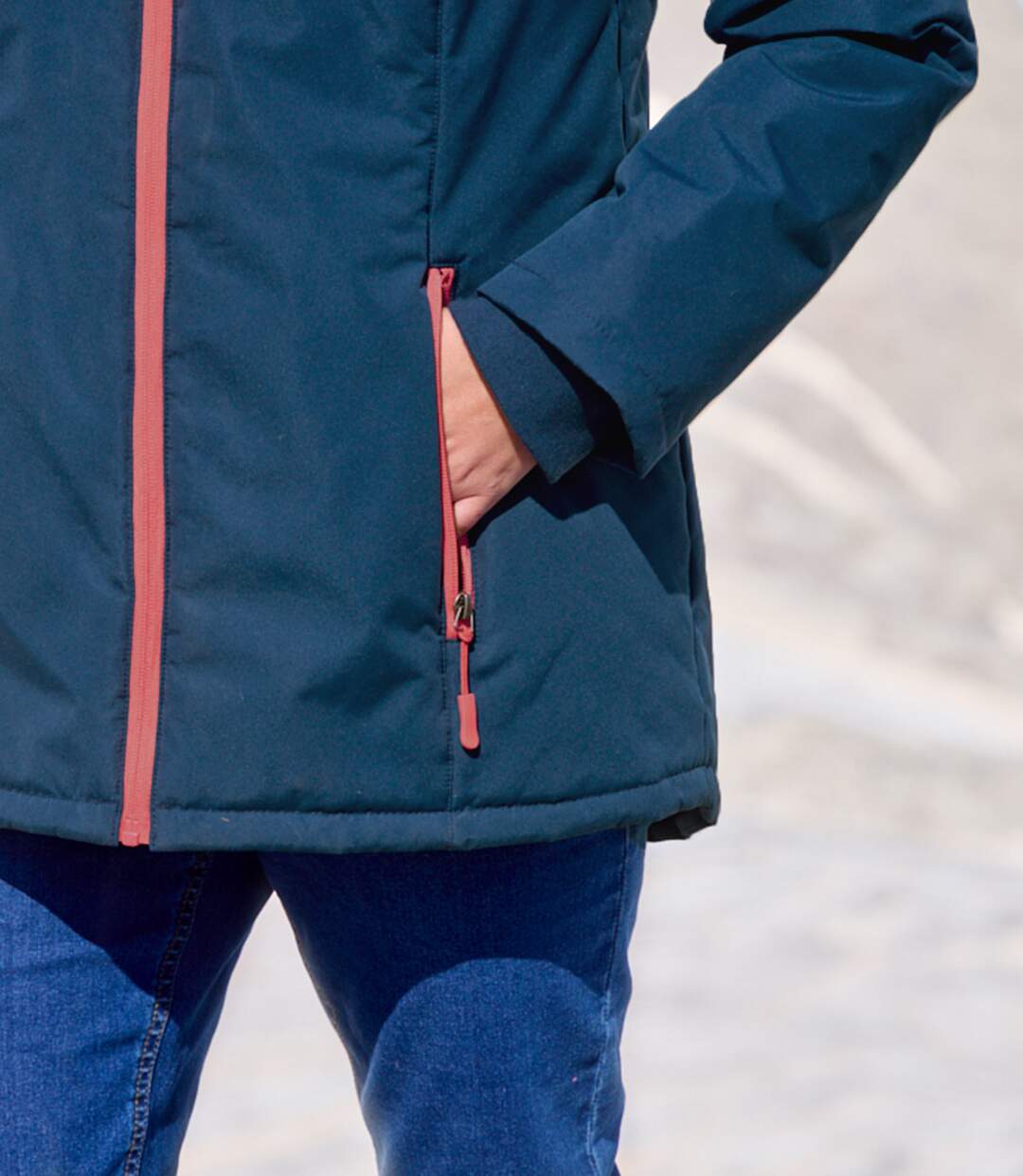 Parka antifroid doublé polaire femme - marine