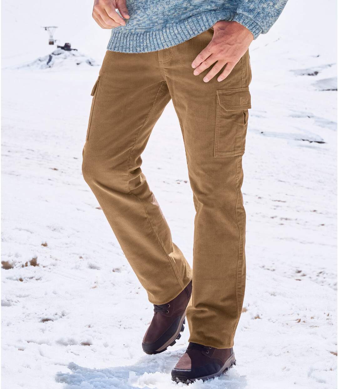 Pantalon cargo extensible homme - beige