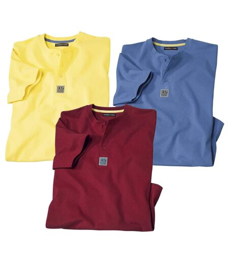 Pack of 3 Men's Desert Expedition T-Shirts - Red Yellow Blue